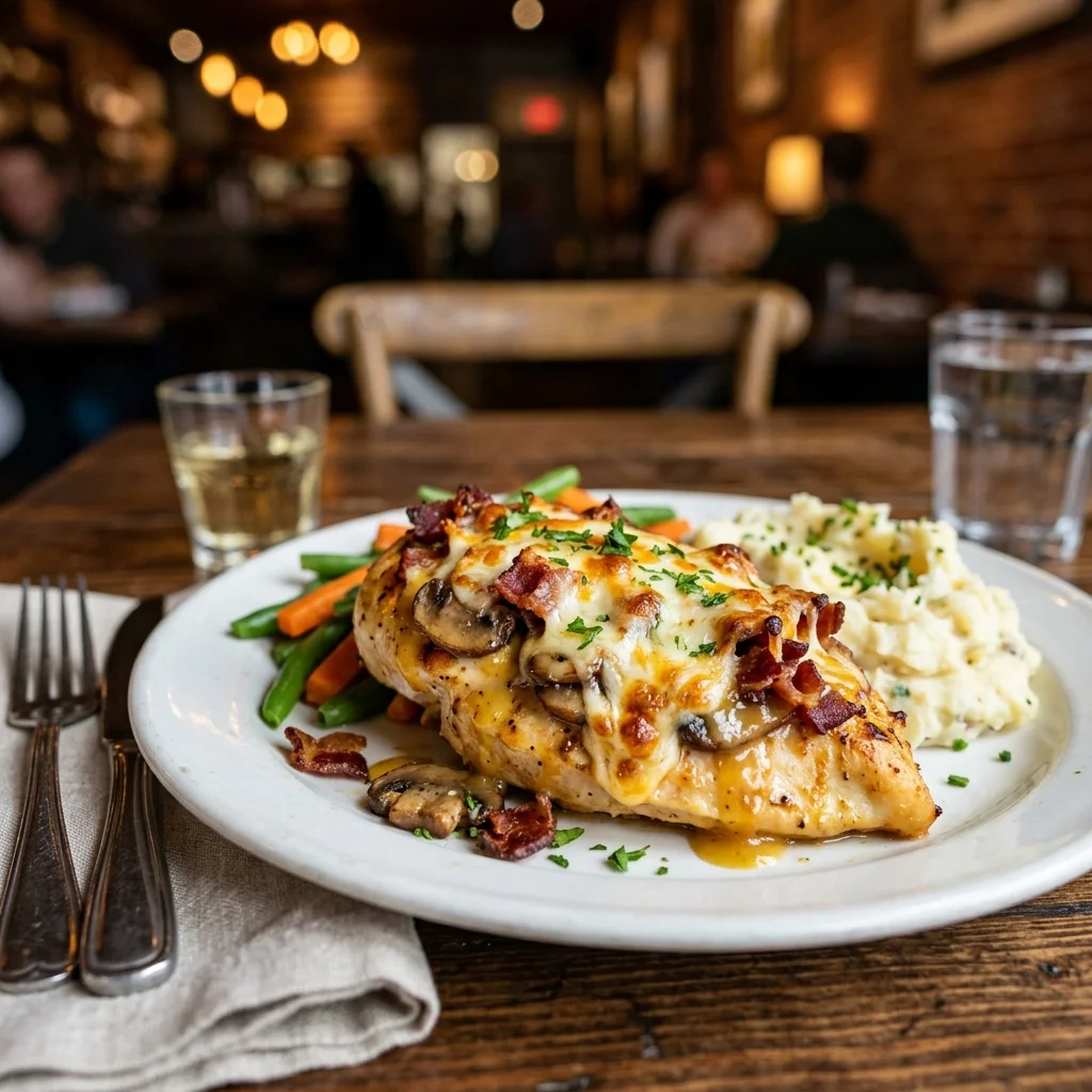 alice springs chicken recipe with mushrooms bacon and melted cheese
