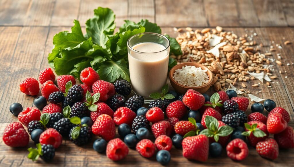 Keto smoothie (low-carb berries and almond milk)