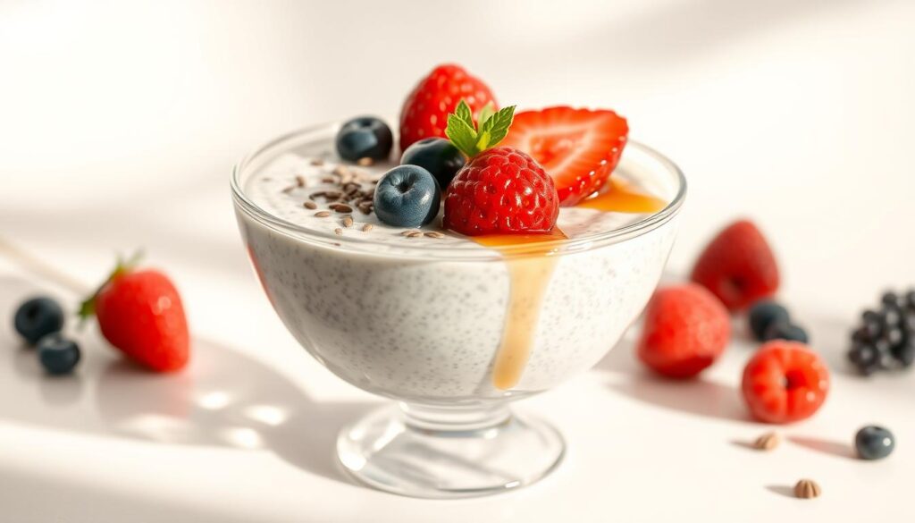 sugar-free chia seed pudding dessert presentation