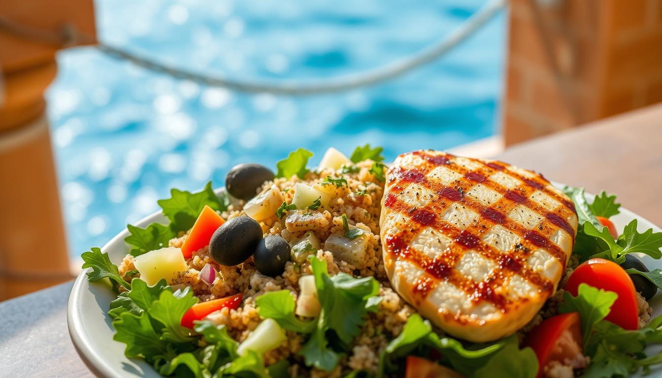 Mediterranean Quinoa Salad with Grilled Chicken